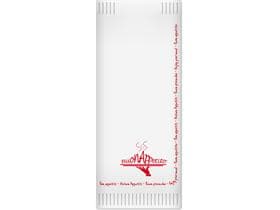 Bestecktasche aus Papier, mit Standard- druck "Buon Appetito", inkl. Serviette