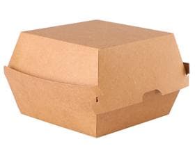 Scatola per hamburger quadrata in cartone marrone, 120 x 120 x 70 mm, interno