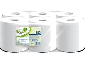 Rouleaux de chiffons de nettoyage Eco Lucart 300, recyclage 1 pli, blanc, 20 cm x 300 mètres courants, micro