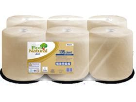 Rouleaux de chiffons de nettoyage ECO Natural 135, carton de boisson 100 % recyclé, 2 plis,