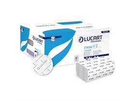 Asciugamani piegati Strong V2, 100% cellulosa 2 veli, bianco brillante, piega a V, 21 x 21 cm,