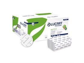 Asciugamani piegati Eco V 2, eco-bianco, 2 veli, bianco brillante, piega a V, 21 x 21 cm,