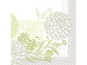 Tovaglioli in tessuto 3 veli, 40 x 40 cm, piegati 1/4, verde "CLARISSA"