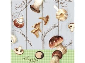 Tovaglioli Airlaid, 40 x 40 cm, piegati in 1/4, funghi "BULIZ"