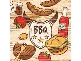 Tovaglioli Airlaid 65 g/m², 40 x 40 cm, 1/4 piega, "BBQ"