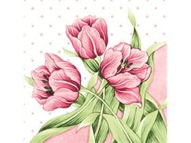 Tovaglioli Airlaid 65 gm², 40 x 40 cm, piegati in 1/4, "ELSA", rosa/verde