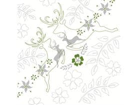 Serviettes Airlaid, 40 x 40 cm, pliées en 4, "LEONARD" gris/vert