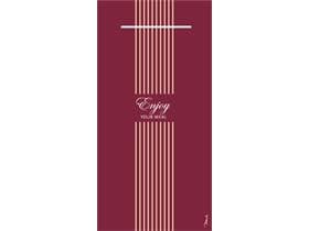 Tovagliolo monouso Airlaid, 40 x 40 cm, piega 1/8, "ENJOY YOUR MEAL" bordeaux