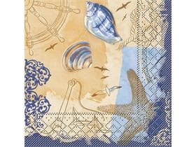 Tovaglioli in carta velina a 3 veli, 33 x 33 cm, piegati a 1/4, "DEL MAR"