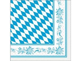 Tovaglioli in carta velina a 3 veli, 33 x 33 cm, piegati 1/4, "BAYERN"