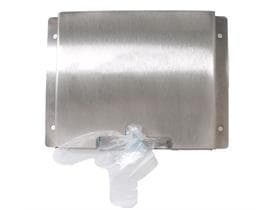 Support pour gants PE, en acier inoxydable, 23 x 1,5 x 16 cm, argent