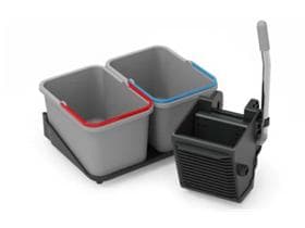 Universalpresse SRK 1 schwarz pulverbeschichtet,2x17L Eimer und Schale