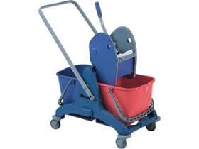 auto bagnata 1 - 2x 15 litri, carrello doppio con telaio in plastica e guida