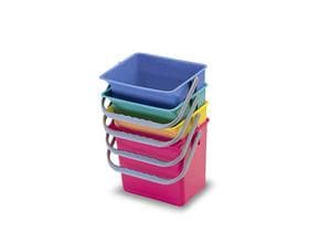 Secchio quadrato da 6 litri, rosso, in plastica, con manico