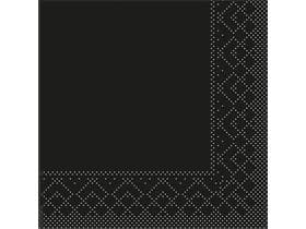 Serviettes en papier 3 plis, 24 x 24 cm, pliées en 4, noires, non imprimées