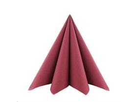 Tovaglioli Softpoint, 40 x 40 cm, piegati in 1/4, bordeaux, non stampati