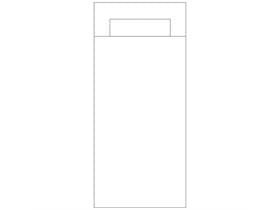 Sacchetto per posate in carta + velina, 202x85mm, bianco, non stampato