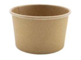 Coppetta gelato rotonda in carta kraft marrone, 125 ml, ø 85 mm, altezza 52 mm,