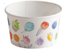Coupe à glace 250 cc (ø 94 mm, hauteur 55 mm), en carton, avec impression standard