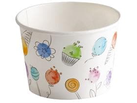 Coupe à glace 290 cc (ø 94 mm, hauteur 64 mm), en carton, avec impression standard