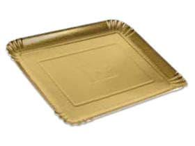 Plats de service dorés, 35,5 x 51 cm, n° 10, recouverts d'une feuille d'or sur une face