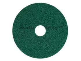 Superpad 3M Scotch-Brite, ø11'' = 280 mm vert, en fibres polyester de haute qualité