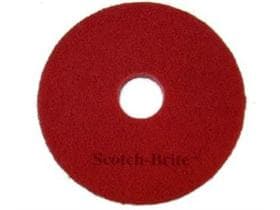 Superpad 3M Scotch-Brite, rouge, 254 mm, ø trou central 8,5 cm, fibres polyester