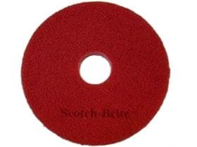 Superpad 3M Scotch-Brite, ø11'' = 280 mm rouge, en fibres polyester de haute qualité