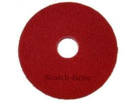 Superpad 3M Scotch-Brite, ø13'' = 330 mm rouge, en fibres polyester, pour l'entretien