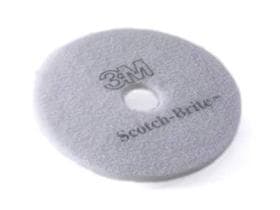 Superpad 3M Scotch-Brite, ø16'' = 406 mm blanc, en fibres polyester de haute qualité