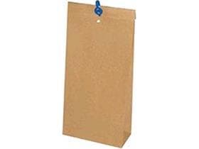 Versandtasche mit Klammerverschluss, 160 x 50 x 345 mm Innenmasse, braun