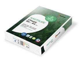 Carta per fotocopie Nautilus, A4, 80 gm2, 100% riciclata, bianco naturale (Classic),
