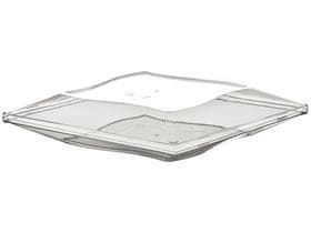 Coperchio per ciotola piatta Vanity, in plastica (PS) trasparente, 160x160x24 mm,