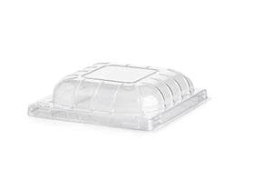 Coperchio per contenitore per gelato, in rPET trasparente, alto, 18,8 x 17,5 x 3 cm