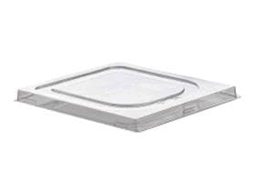 Coperchio per contenitore per gelato, in rPET trasparente, piatto, 18,2 x 17,2 cm