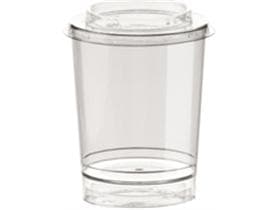 Tazza rotonda Tubito, in plastica trasparente (PS), 150 ml, ø 55 mm, altezza 90 mm