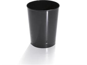 Tazza rotonda Tubito, in plastica nera (PS), 120 ml, ø 55 mm, altezza 70 mm