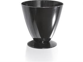 Tazza con piede Shuttle, in plastica (PS) nera, 130 ml, ø 70 mm H 68 mm