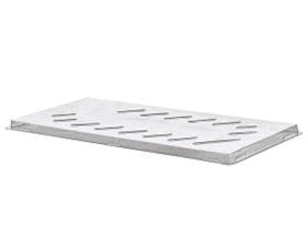 Coperchio per contenitore per gelato, in rPET trasparente, piatto, 37,3 x 17,6 x 1 cm