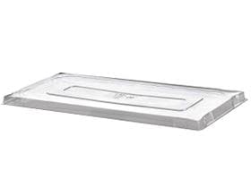 Coperchio per contenitore per gelato, in rPET trasparente, piatto, 33 x 16,5 cm