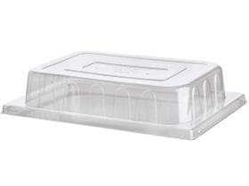 Coperchio per contenitore del ghiaccio, in rPET trasparente, alto, 25 x 36 x 6 cm