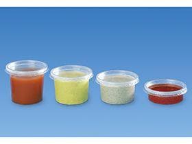 Pot à sauce, 100 ml, PP, transparent Ø 70,3 mm, hauteur : 48 mm