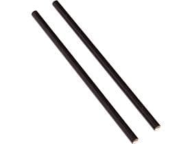 Pailles en papier droites, ø 6 mm, longueur 150 mm, couleur noire,