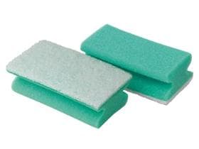 Éponges de nettoyage 3M Scotch-Brite vertes, conformes HACCP, vertes/blanches, 70 x 130 mm