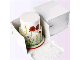 Scatola per torta 31 x 31 x 24-43 cm bianca, senza stampa, altezza regolabile