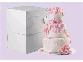 Scatola per torta 51 x 51 x 29-50 cm bianca, non stampata, altezza regolabile