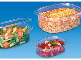 Salatschalen oval, 500 ml, aus PET/rPET transparent, 138 x 118 x 60 mm
