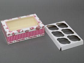 Cupcake 240 x 160 x 80 mm, incluso inserto per 6 cupcake