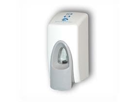 Distributore di detergente per sedile WC per flaconi da 400 ml, bianco con finestra di visualizzazione