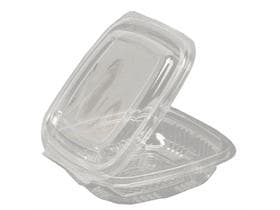 Salatschalen eckig, 250 ml, aus PET/rPET transparent, 125 x 113 x 42 mm